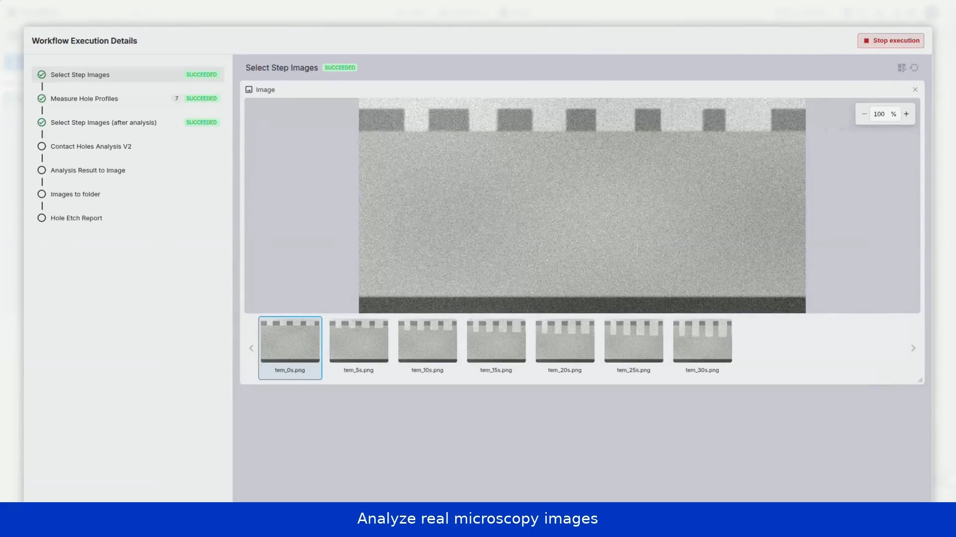 Capture de la vidéo Smart3 : images de coupe de structures gravées